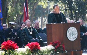 Florida Board of Education Chairman Gary Chartrand gave the keynote address adn accepted an Honorary Doctorate in Leadership Excellence at JU's Fall 2014 Commencement.