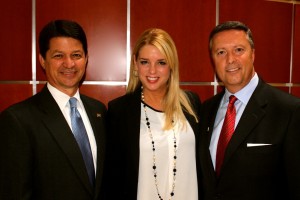 From left: PPI Director Rick Mullaney, Florida Attorney General Pam Bondi, JU President Tim Cost