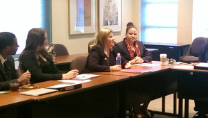 Angellini speaks in a boardroom session with the Brumos Circle of Excellence prior to speaking to the general campus.